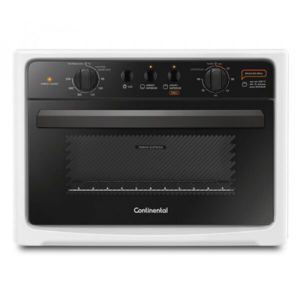 HORNO ELECTRICO CONTINENTAL DE MESA GRILL 44LTS BLANCO BC44B