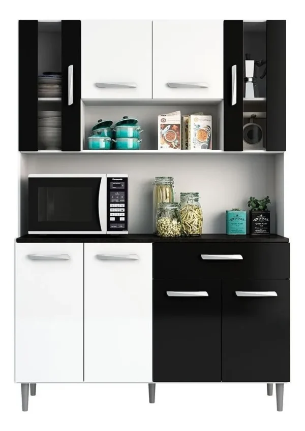 Kit Cocina Gabi Blanco/Cinza/Negro Poliman C5201