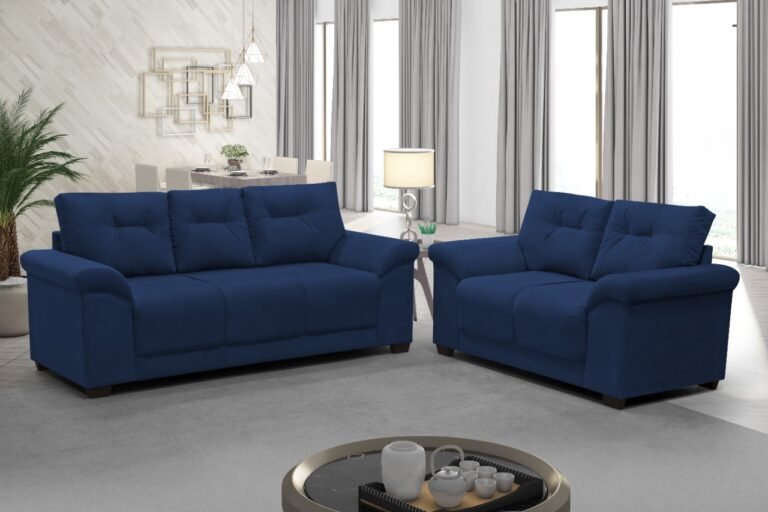 Sofa Dubai 3X2 Lugares 204 Azul Artflex