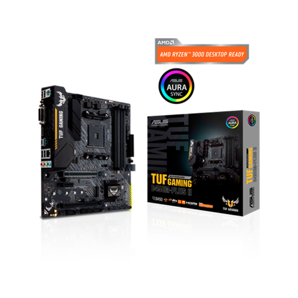PLACA MADRE ASUS AM4 TUF GAMING B450M-PLUS II S/R/HDMI/DVI/M2/DDR4/MATX/RGB