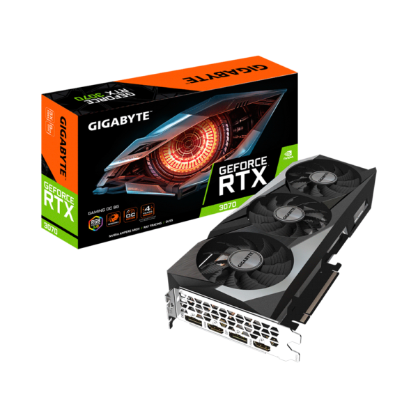 PLACA DE VIDEO GIGABYTE RTX3070 GAMING OC 8GB DD6 GV-N3070GAMING OC-8GD LHR RGB WINDFORCE