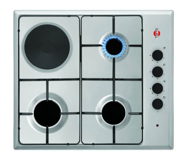 Anafe combinado Tokyo ANKA INOXIDABLE 3 HORNALLAS A GAS Y 1ELECTRICO