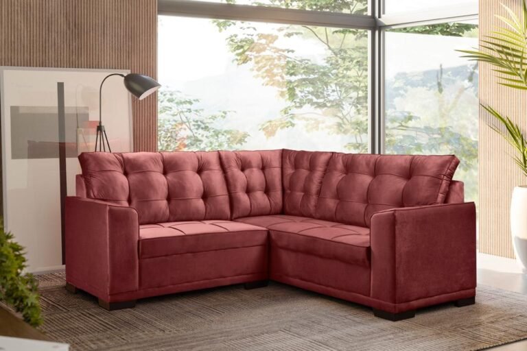 Sofa Decanto Roma F-509 Veludo Rojo Artflex