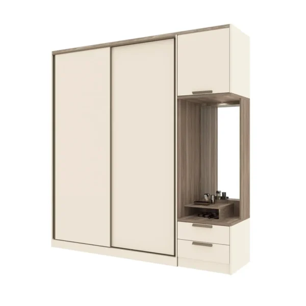 Ropero Tivolli 2 Puertas Con Espejo Off/White Santo Andira
