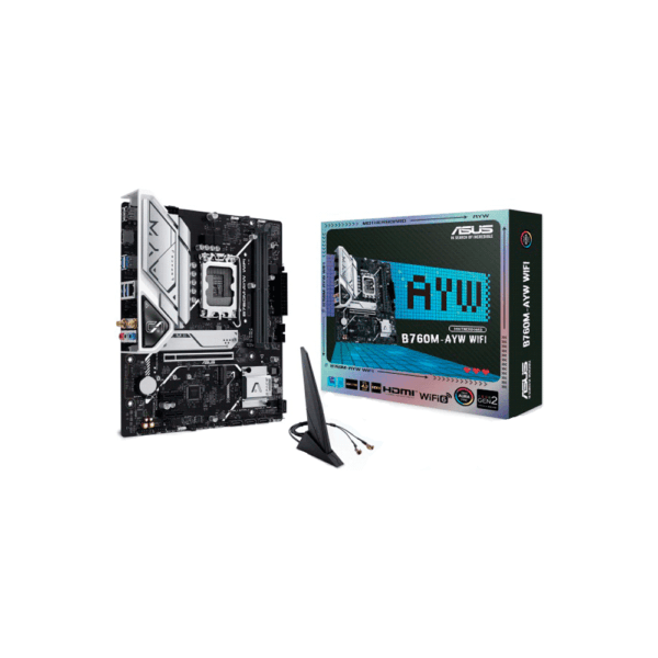 PLACA MADRE ASUS 1700 B760M-AYW WIFI DDR5 S/R/HDMI/2M2/USB3.2/MATX