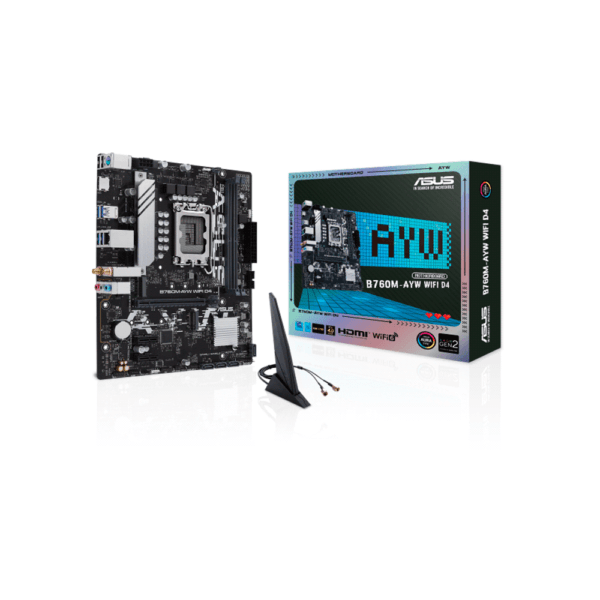 PLACA MADRE ASUS 1700 B760M-AYW WIFI D4 S/R/HDMI/2M2/DDR4/USB3.2/MATX