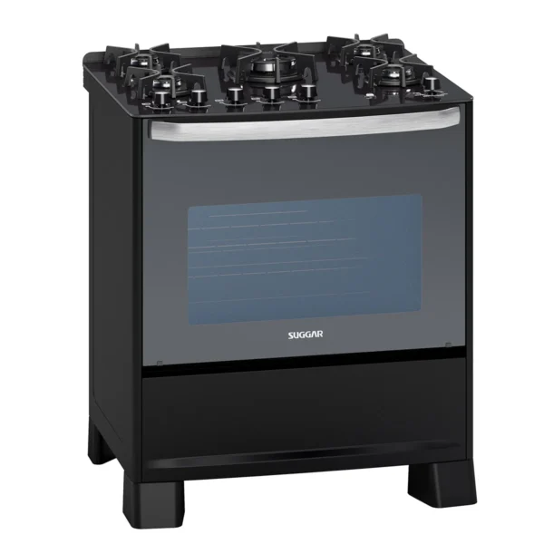 Cocina Suggar 5 Hornallas Master Grill Negro