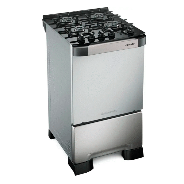 Cocina Mueller 4 Hornallas Decorato Vetro Inox G3