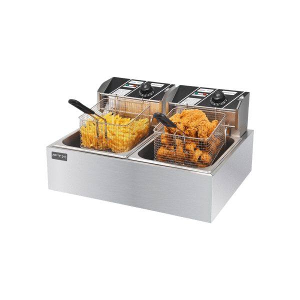 FREIDORA ELECTRICA FTX 20L 5000W 220V ACERO INOXIDABLE CON 2 CESTAS DF-20
