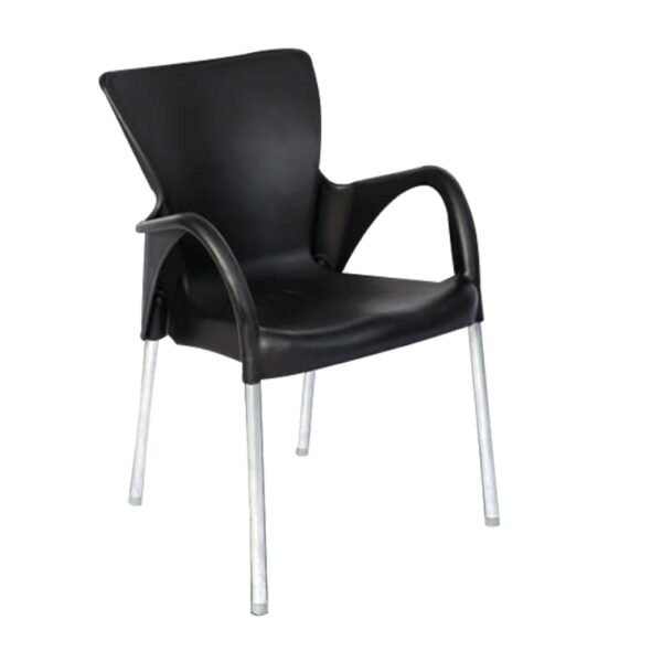 SILLA PLAST CLASSIC 4PIES/C-BRAZO/NEGRO