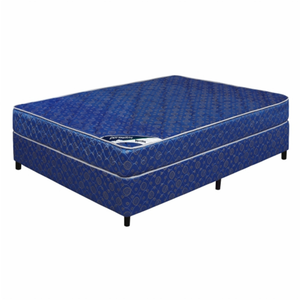 Somier Super Koala Azul/Bordo 160X200 Base + Colchon