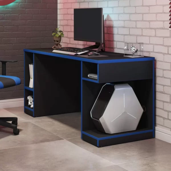 MESA GAMER X NEGRO , AZUL BELO