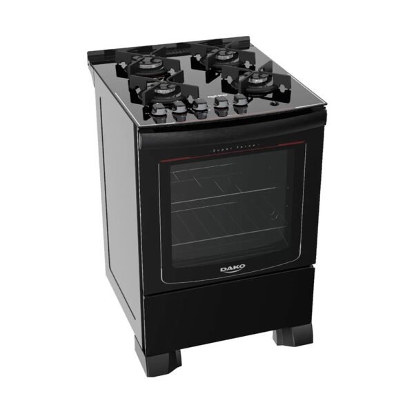 COCINA DAKO SUPREME GLASS 4 HR. NEGRA , E, LUZ,