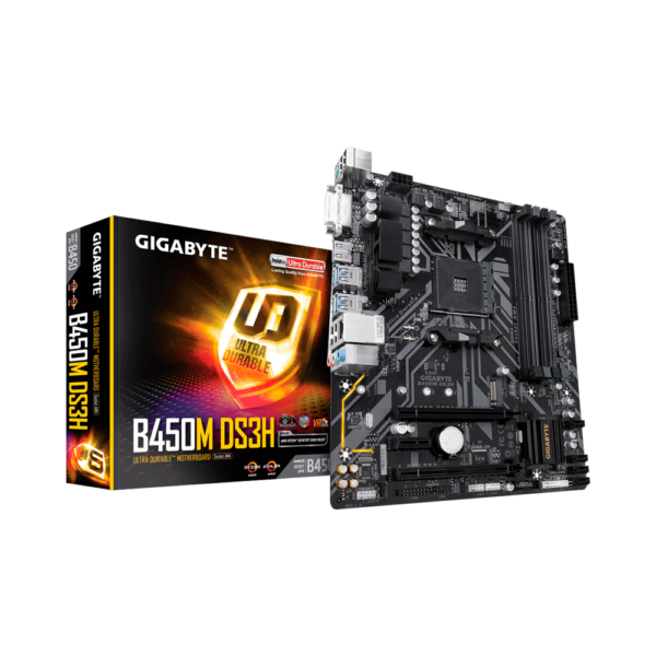 PLACA MADRE GIGABYTE AM4 B450M DS3H S/R/HDMI/DVI/M2/DDR4/MATX/RGB