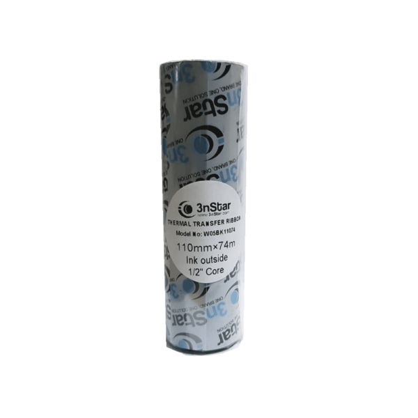 RIBBON 3NSTAR PARA ETIQUETA DE 4"110MM X 74M CERA W05BK11074 POR UNIDAD