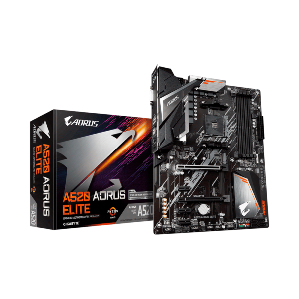 PLACA MADRE GIGABYTE AM4 A520 AORUS ELITE 1.0 S/R/HDMI/DVI/M2/DDR4/USB3.2/RGB/ATX