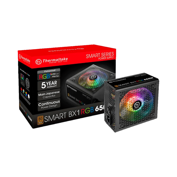 FUENTE THERMALTAKE SMART BX1 RGB 650W 80PLUS BRONZE BX1 PS-SPR-0650NHFABU-1