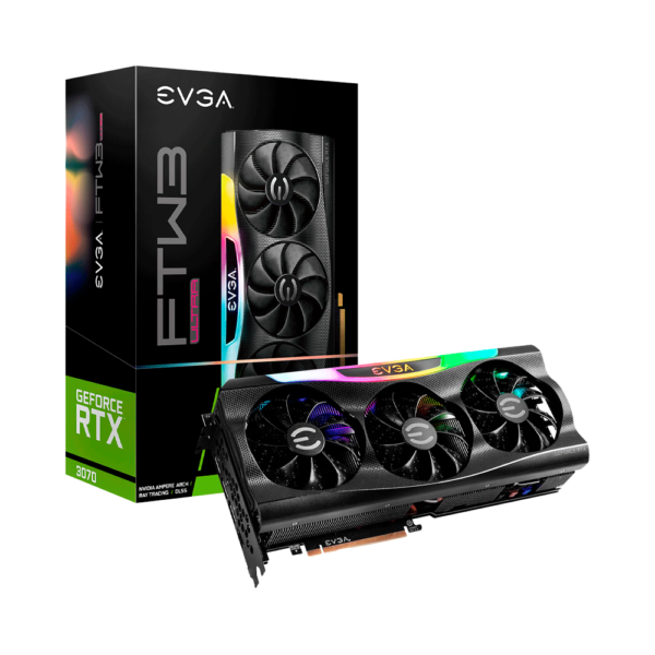 PLACA DE VIDEO EVGA RTX3070 FTW3 ULTRA GAMING 8GB DDR6X LHR 08G-P5-3767-KL
