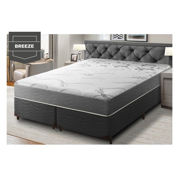 Somier Breeze c/ 2 base  1.58x1.98 Gris Umaflex