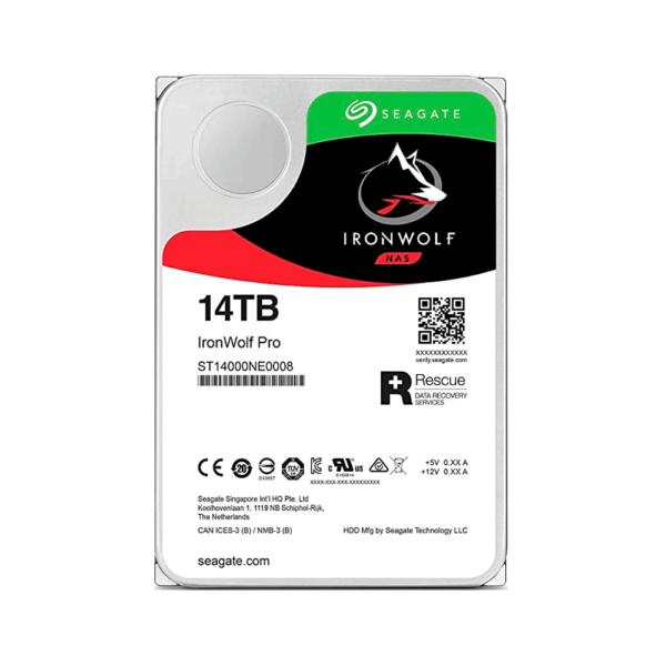 DISCO DURO SATA3 14TB SEAGATE 7200 256MB IRONWOLF PRO NAS ST14000NE0008