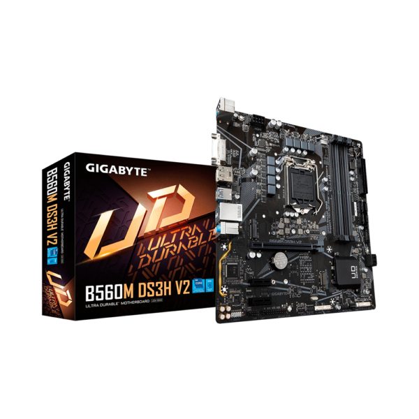 PLACA MADRE GIGABYTE 1200 B560M DS3H V2 S/R/HDMI/DP/DVI/2M2/DDR4/USB3.2/MATX