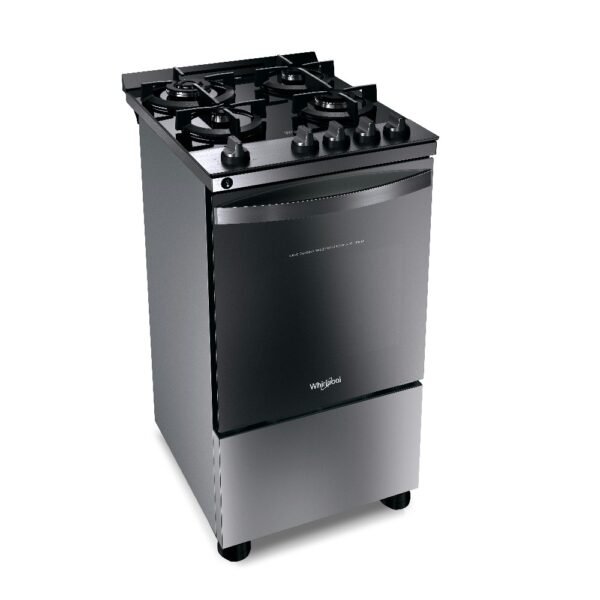 Cocina a gas whirlpool 4h wf04vbr inox mesada vitro