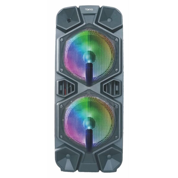 Parlante tokyo extreme party 8000 luz led bluetooh fm/usb/sd/display led 2 mic.