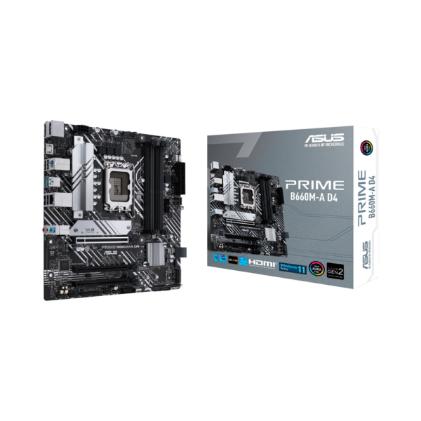 PLACA MADRE ASUS 1700 PRIME B660M-A D4 S/R/2HDMI/DP/2M2/DDR4/USB3.2/MATX/AURA