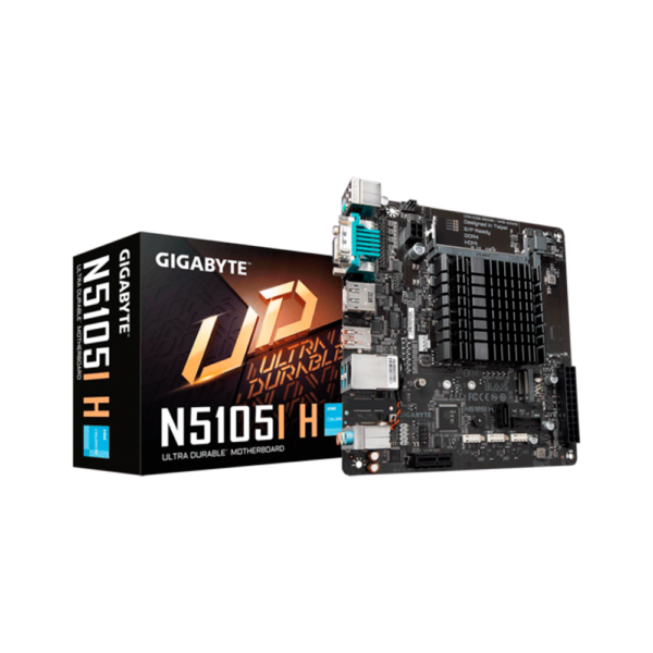 PLACA MADRE + PROCESADOR GIGABYTE N5105I H CEL 1.0/V/S/R/HDMI/DP/COM/DDR4/USB3.2/MITX