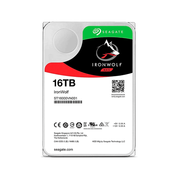 DISCO DURO SATA3 16TB SEAGATE 7200 256MB IRONWOLF NAS ST16000VN001
