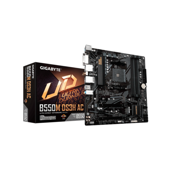 PLACA MADRE GIGABYTE AM4 B550M DS3H AC S/R/HDMI/DVI/2M2/USB3.2/DDR4/MATX