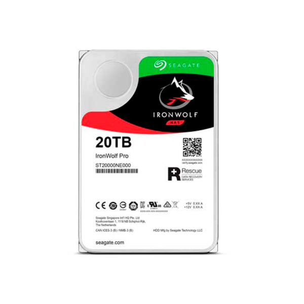 DISCO DURO SATA3 20TB SEAGATE 7200 256MB IRONWOLF PRO NAS ST20000NE000