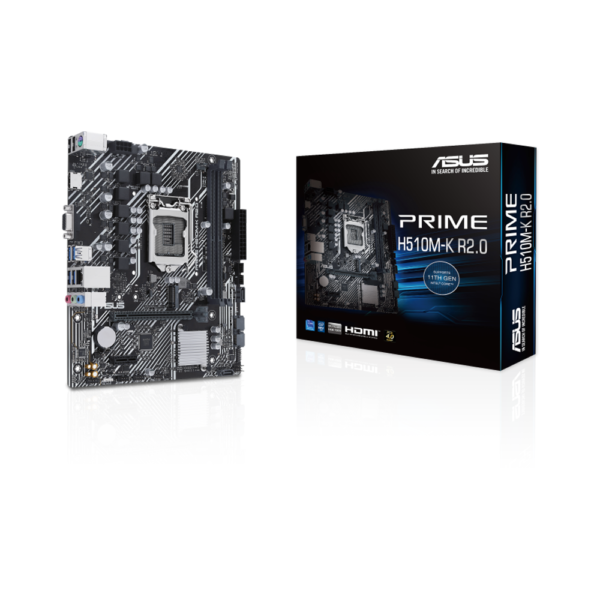 Placa Madre Asus 1200 H510M-K R2.0 Prime V/S/R/Hdmi/M2/Ddr4/Usb3.2/Matx