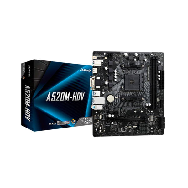 Placa madre asrock am4 a520m-hdv v/s/r/dvi/hdmi/m2/ddr4/usb3.2/matx