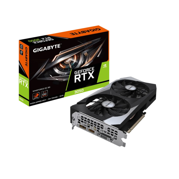 Placa de video gigabyte rtx3050 windforce oc 8g gddr6 gv-n3050wf2oc-8gd