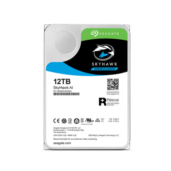 Disco duro sata3 12tb seagate skyhawk ai 7200 256mb st12000ve001 surveillance
