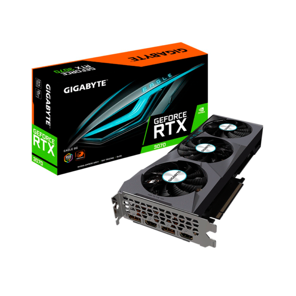 PLACA DE VIDEO GIGABYTE RTX3070 EAGLE 8GB GDDR6 GV-N3070EAGLE-8GD 2.0 RGB