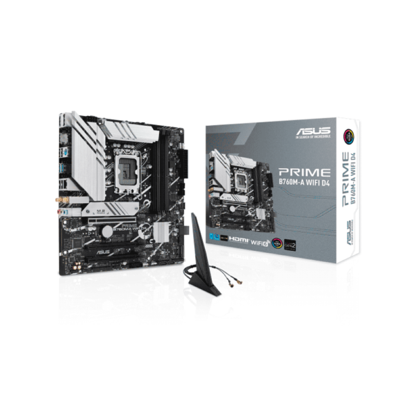 Placa Madre Asus 1700 B760M-A Wifi D4 Prime S/R/2Hdmi/Dp/2M2/Usb/Matx/Aura