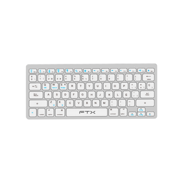 TECLADO FTX WIRELESS FTXB1000 ULTRA SLIM POR/PLATA