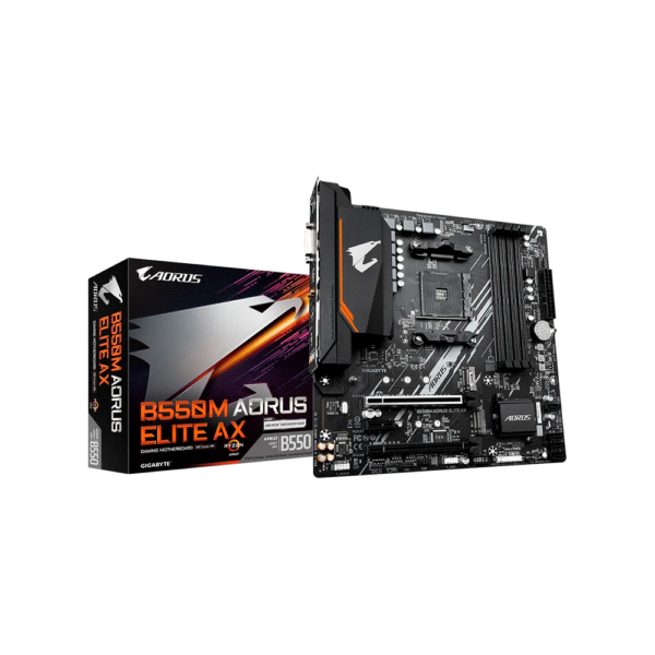 PLACA MADRE GIGABYTE AM4 B550M AORUS ELITE AX S/R/HDMI/DVI/M2/WIFI/DDR4/USB/MATX