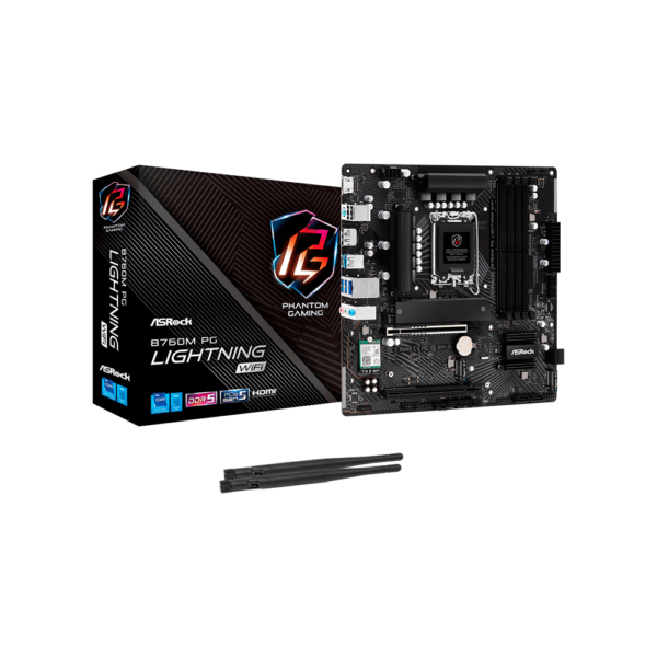 PLACA MADRE ASROCK AM5 B760M PG LIGHTNING WIFI DDR5 S/R/HDMI/DP/2M2/USB3.2/MATX