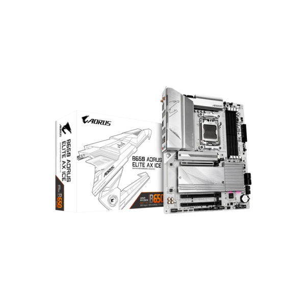 PLACA MADRE GIGABYTE AM5 B650 AORUS ELITE AX ICE DDR5 S/R/HDMI/DP/3M2/WIFI/USB/ATX