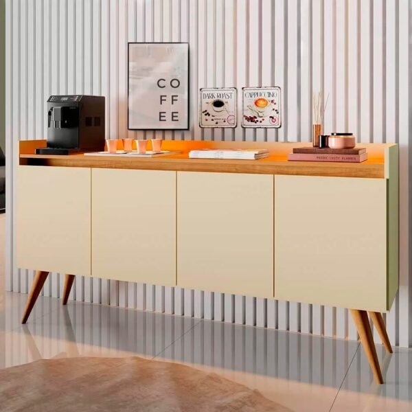APARADOR BUFFET GOLD 4P PEROLA/MIEL PRIMUS