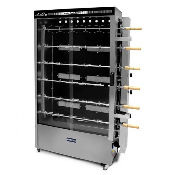 Spiedo Rotativo para Pollo Metvisa 60Kg - 6 Espetos