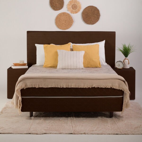 Sommier Nogal Calma 160X200 Marron Chocolate Juego Completo