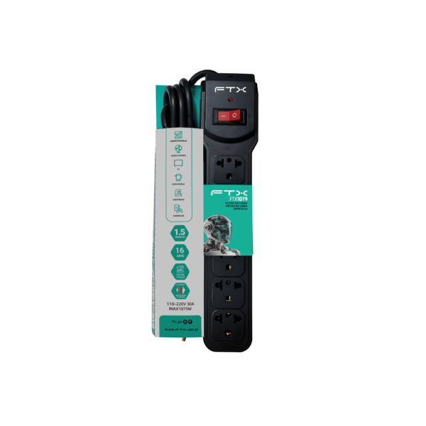 Filtro De Linea Ftx1079 De 6 Tomas Nema Eur 110/220V